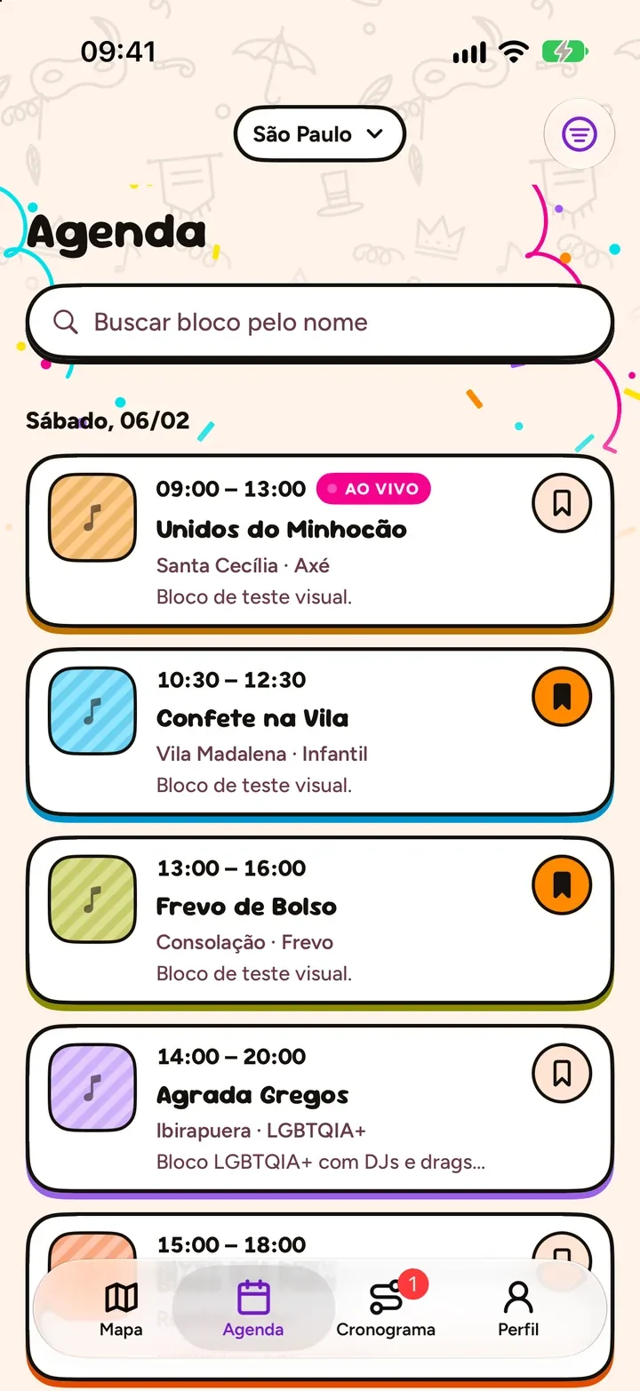 A agenda com busca pelo nome