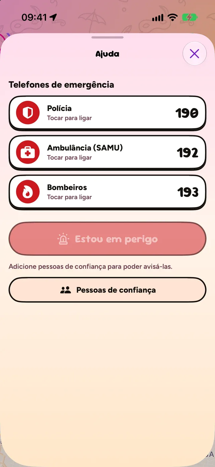 A Ajuda com os telefones de emergência